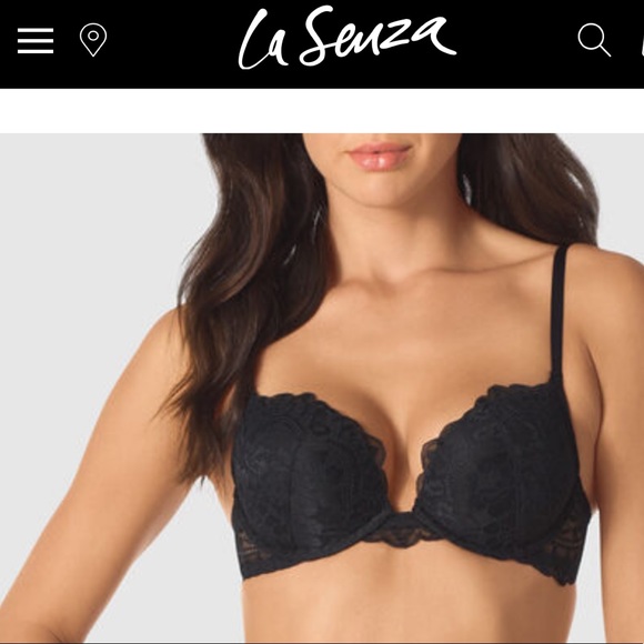 La Senza Beyond Sexy Black Lace Plunging Push-up Bra